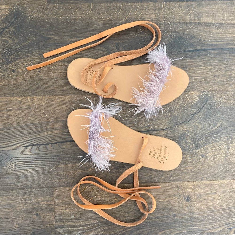 Charlotte Stone - Yvonee Ostrich Feather Sandal